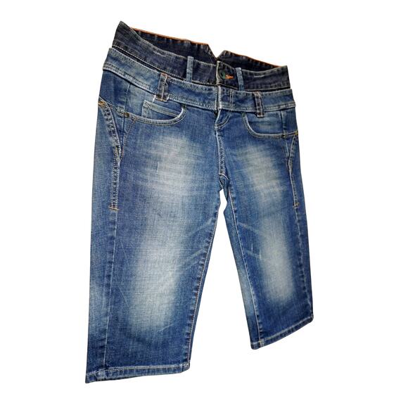 Vintage Armani Exchange A|X Capri Jeans Size 0 – Y2K Cropped Stretch Denim - Picture 1 of 14